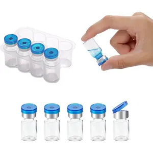 Small Empty Sterile Glass Sample Vials, with Self Healing Injection Ports and Flip Top Cap (2ml, 10Pac)