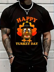 100% Cotton Happy Turkey Day Shirt Cute Little Pilgrim Gift Thanksgiving T-Shirt Women's Men's Graphic Tee Crew Neck summer vacation Tops