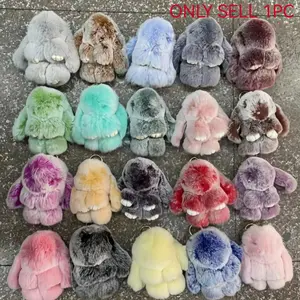 Handmade Soft Fluffy Rabbit Plush Doll Keychain Gift Set, Perfect Travel Accessory or Bag Decoration, Ideal Valentine's Day Birthday Holiday Gift for Girls Women