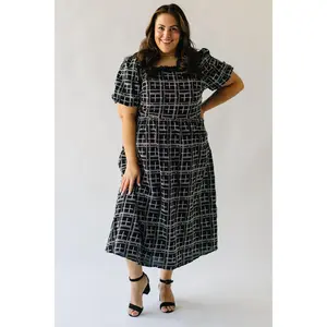 The Bednarek Patterned Midi Dress in Black