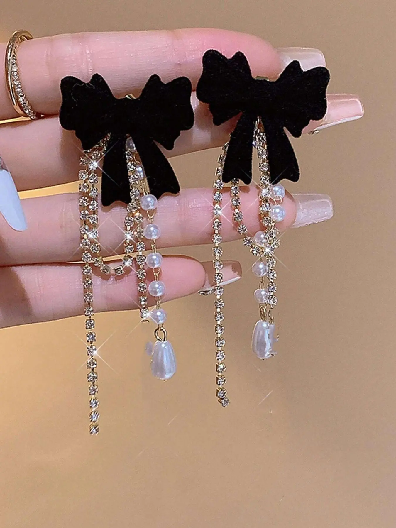 Bowknot Design Earrings, Faux Pearl Decor Earrings, High Quality Earrings, Elegant Jewelry for Women, Fashion Jewelry Earrings, Fashionable Earrings, Trendy All-match & Exquisite Jewelry for Birthday Gift, Teardrop Earrings