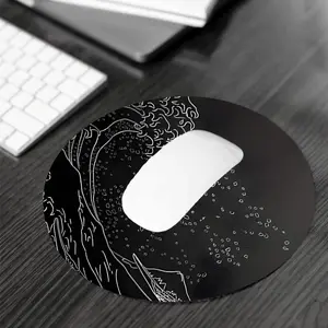 Japanese Wave Pattern Mouse Pad, Rectangle Gaming Mouse Pad, Non-slip Rubber Pad, Desktop Decoration Protection Pad for Laptop, Desktop Computer Games, Gaming Desk Accessory, Office Desk Accessories
