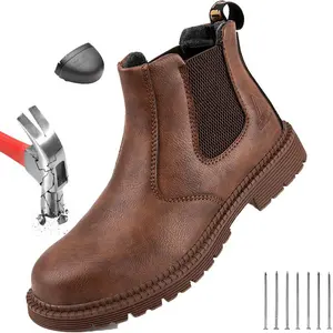 Safety Boots Men Steel Toe Shoes Work Anti-smash Anti-puncture Indestructible Sport Protective Safety Shoes New Fashion Anti-slip wear resistant work hiking boots sneakers Work as hiking