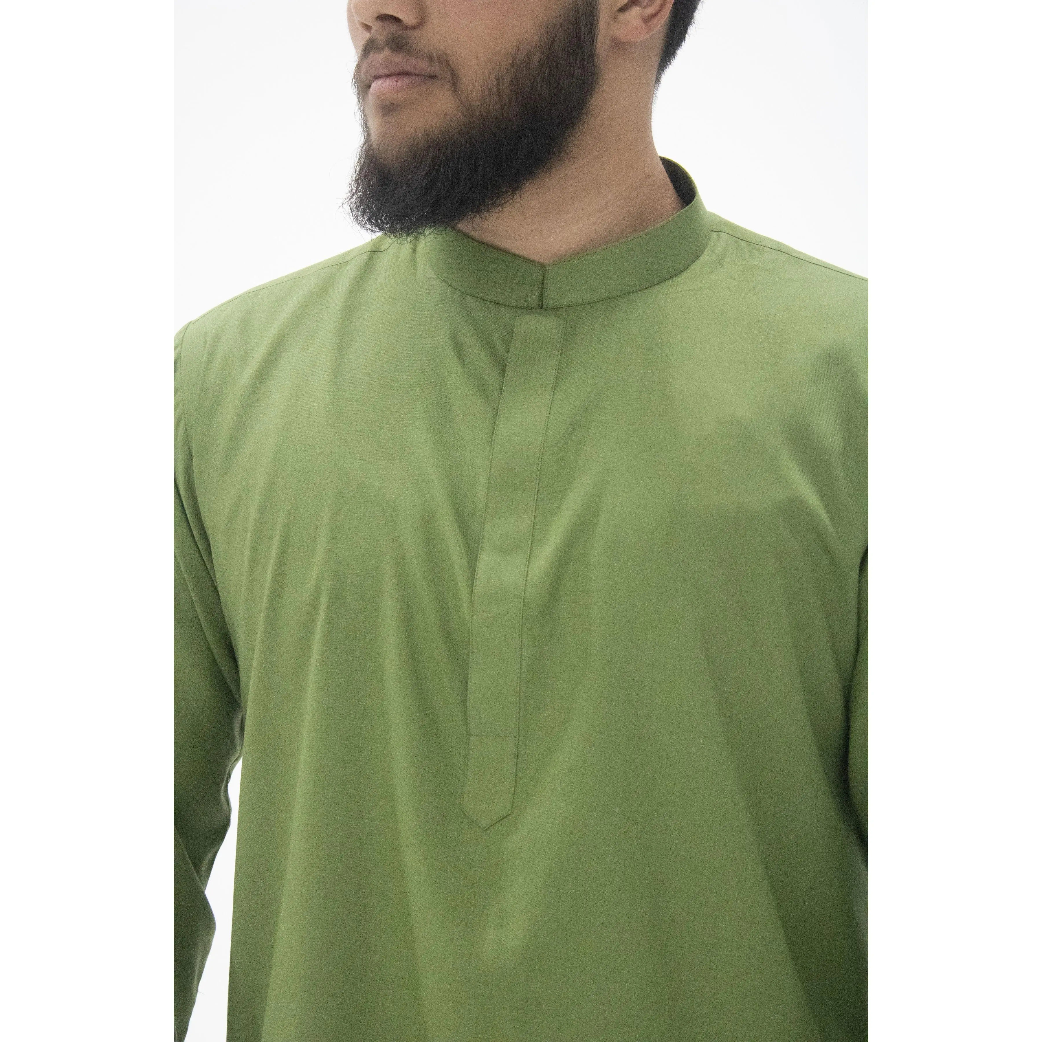 Essential Solids | Quality Short Kurta – Olive Green