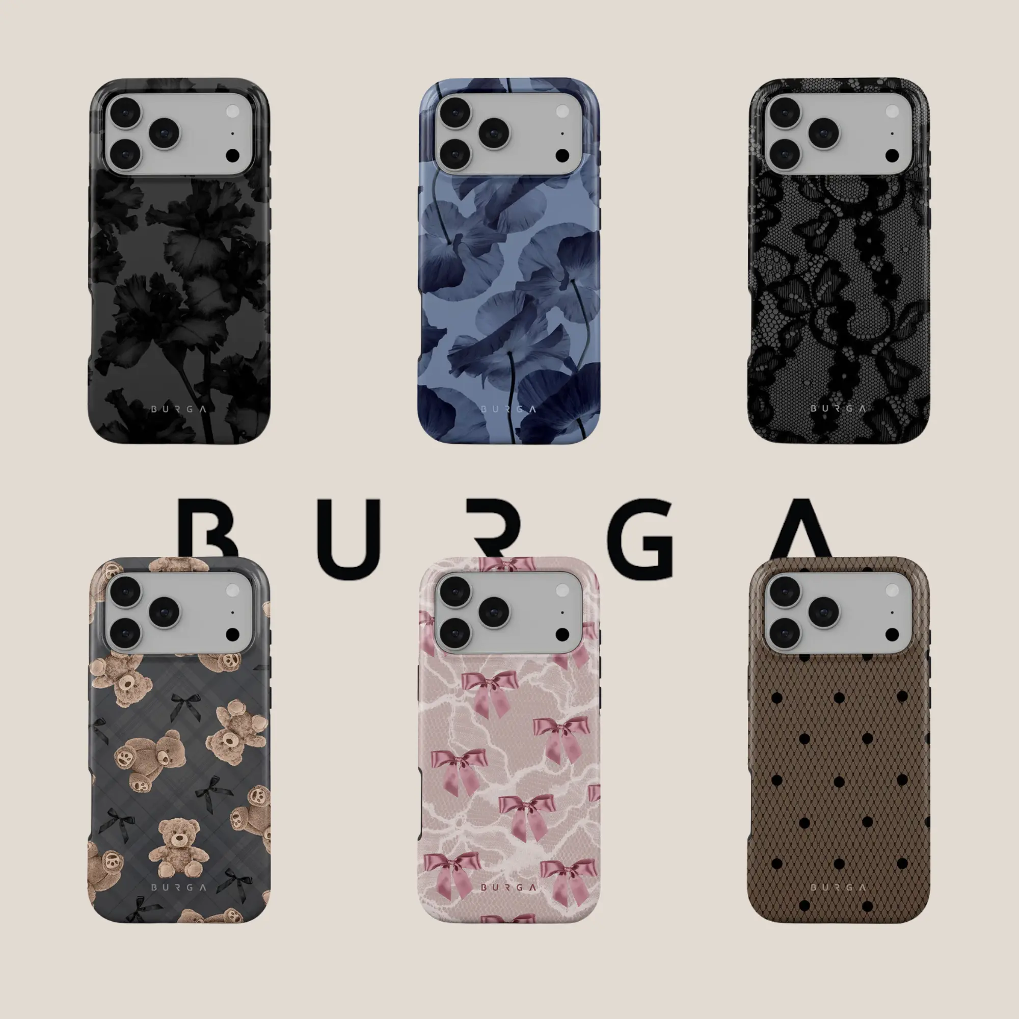 Burga Magnetic, Coquette Pink Ribbon Bow & Lace MagSafe/Tough Case for iPhone 17, 16, 15, 14, 13, 12, 11, Pro Max, Stylish and Protective Cover, Heavy Duty Shockproof Trendy Phone Shell