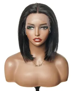 100% Human Hair Glueless Pre Bleached Knots Deep Wave Wig Pre Plucked Natural Look