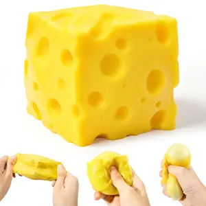 1 PC Cheese Squishy Cube Block, Squishy Fidget Toysfor Adults & Teens, Easter Basket Stocking Stuffers,Sensory Stress Ball Squeeze Toys for Stress Relief,Available in various sizes