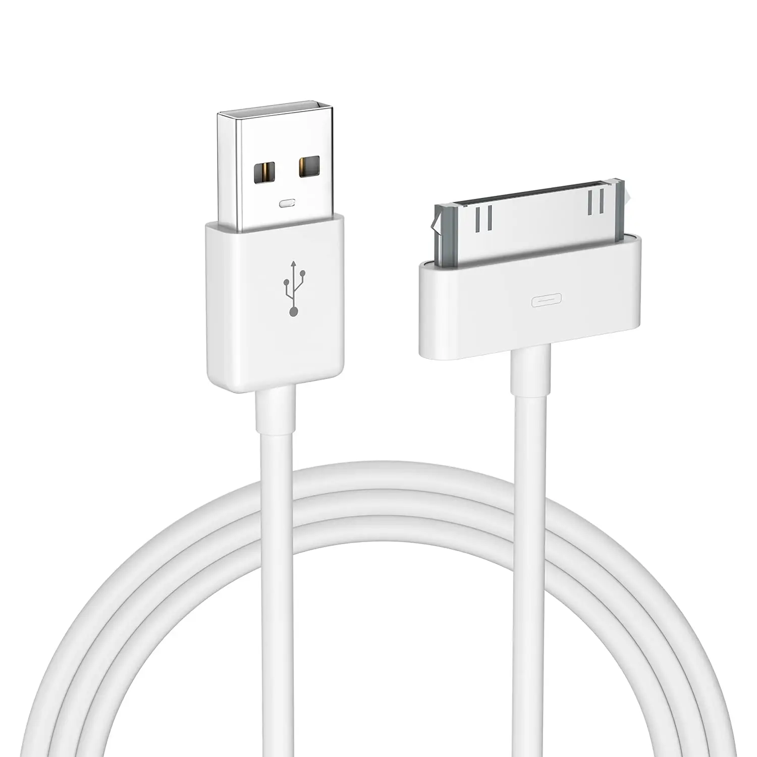 30 Pin USB Charging Cable, 4.0ft USB Sync Charging Cord Compatible for iPhone 4 4s 3G 3GS iPad 1 2 3 iPod Touch Nano White (1 PCS)