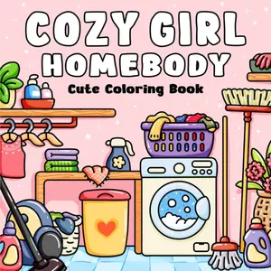 Cozy Girl Homebody: Cute Coloring Book for Adults and Teens, Bold & Easy Designs | With Simple Illustrations for Self-Care & Relaxation