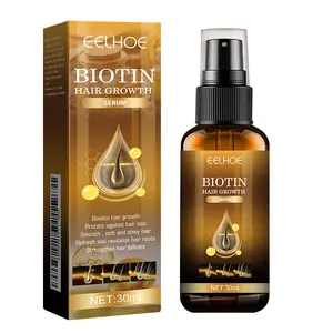 Biotin Hair Growth Spray for Thicker Fuller Hair, Anti Hair Loss Scalp Serum with Ginseng & Castor Oil, Fast Regrowth Treatment for Thinning Hair, Root Booster & Hair Strengthener for Women & Men (30ml)  Treatment Oil  Silicone Mix