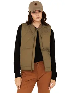 Lucky Brand Workwear Women's Tactical Insulated Canvas Quilted Vest - Lww243203-Olv