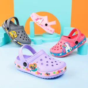 Youngsters' Dinosaur & Unicorn EVA Sandals with Ankle Strap - Anti-Slip Thick Sole, Breathable Summer Beach Garden Shoes for Youngsters Youngsters, Allseason Footwear | Cartoon Pattern Slippers Secure Buckle Closure,