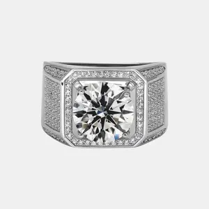 【403】Promotional Event "Deck The Hall" 5 Carat Synthetic Moissanite Men's Inlaid Paved Ring