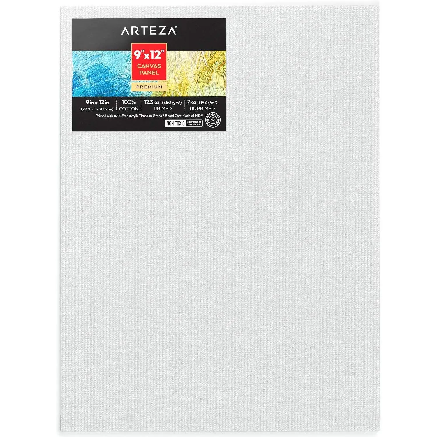 Arteza Canvas Board for Painting, 9 x 12 Inches