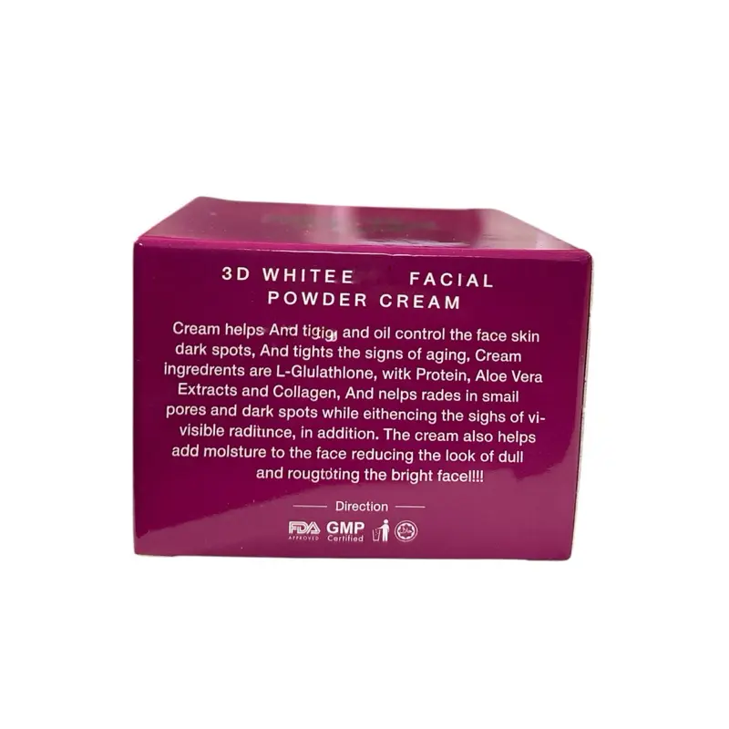 ALADA 3D Facial Powder Cream SPF 50 – Lightweight Makeup Base & Concealer  Hybrid with L-Glutathione, Milk Protein, Aloe Vera & Collagen – (10g)