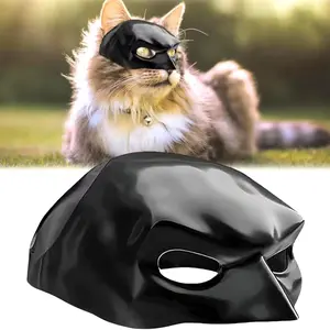 Funny Bat Pet Helmet with Unique Bat Design and Elastic Strap, Cute Halloween Cat Mask for Small Pets, Plastic Animal Costume Accessory