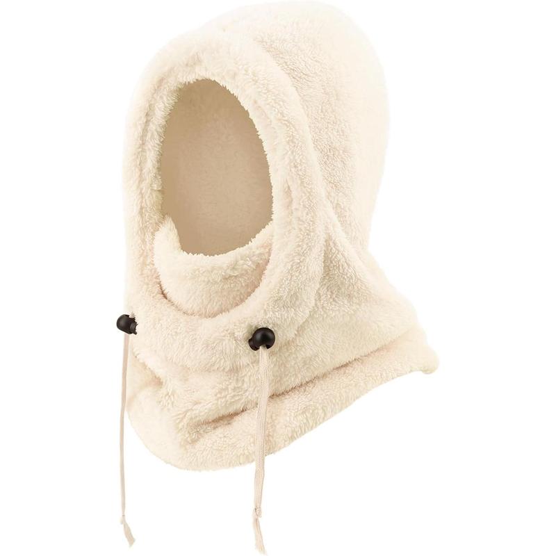 Unisex Insulated Windproof Ski Mask Winter Warm Hooded Scarf Fleece Balaclava Hat for Men Women One Size Fits Most Multi-functional Adjustable Drawstring