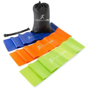 Therapy Flat Resistance Bands Set of 3 - Comfortable and Versatile Stretching Accessories for All Body Types