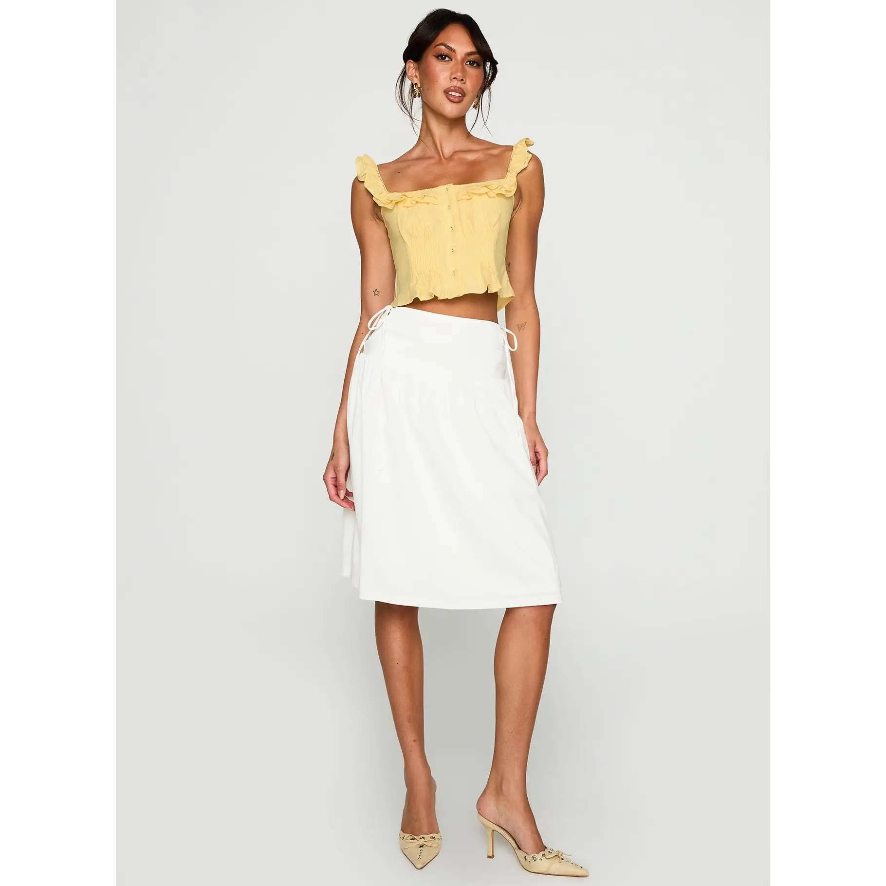 Isadoria Frill Top Yellow - TikTok Shop