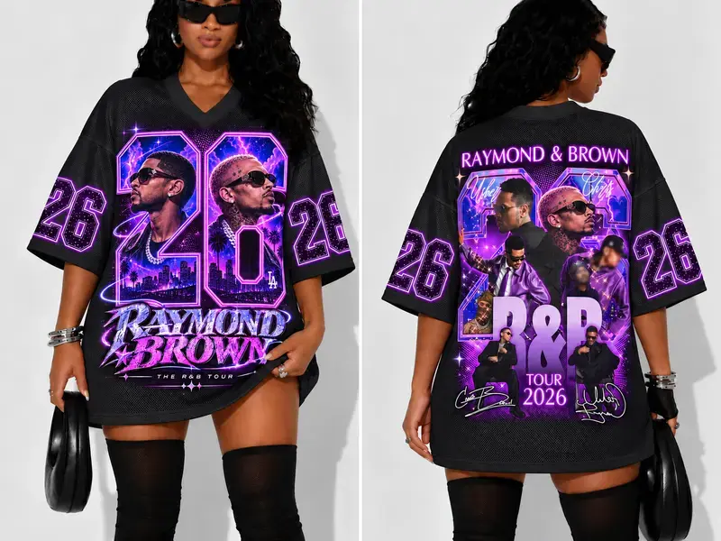 The  R&B Tour 2026 Football Jersey — Glitter & Bling Edition - Vintage Sports Shirt, Music Lover Gifts, Concert Outfit, Perfect Gift for R&B Music Fans