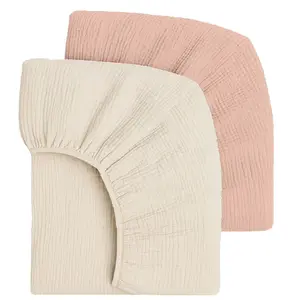 Muslin Fitted Crib Sheets – 100% Cotton, Lightweight & Ultra-Soft - 2 Pack