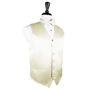 Ivory Luxury Satin Tuxedo Vest