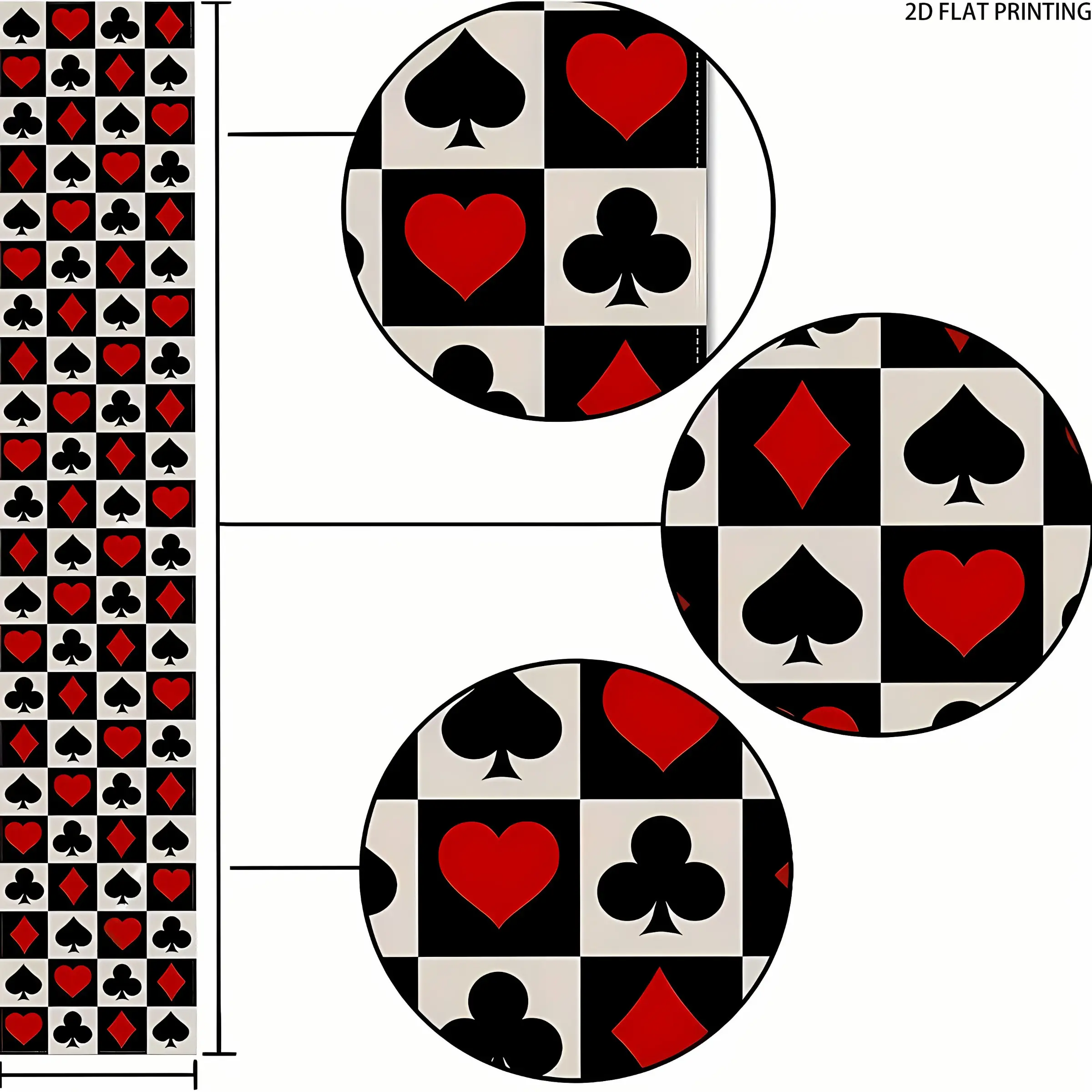 2D flat printing, 1 table runway, casino table flag Las Vegas party decoration, poker night themed birthday party supplies, restaurant kitchen home decoration, room decoration