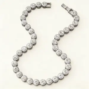 Tennis Chain Necklace 18-20 Inches  Men or Women  Sparkling Hip Hop Iced Out Bling Bling Modern Versatile Fashion Jewelry for Party Daily Wear Trendy All-match Exquisite Gift