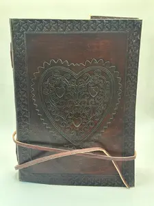 Handcrafted Leather-Bound Journals Personalized Notebooks for Writing Sketching & Travel Unlined Pages for Magical Thoughts with Unique Heart Design