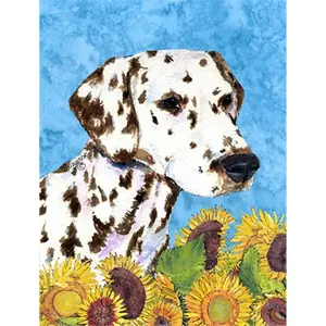 Carolines Treasures  28 x 40 in. Dalmatian Flag Canvas House Size