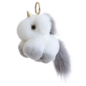 Luxury Handmade Unicorn Keychain - Real Fur Artisan Charm for Bag & Car Keys, Birthday & Holiday Gift for Her, Kawaii Stocking Stuffer, Kawaii Present for Women Girls,Kawaii Stocking Stuffer,Purse Decor All Year