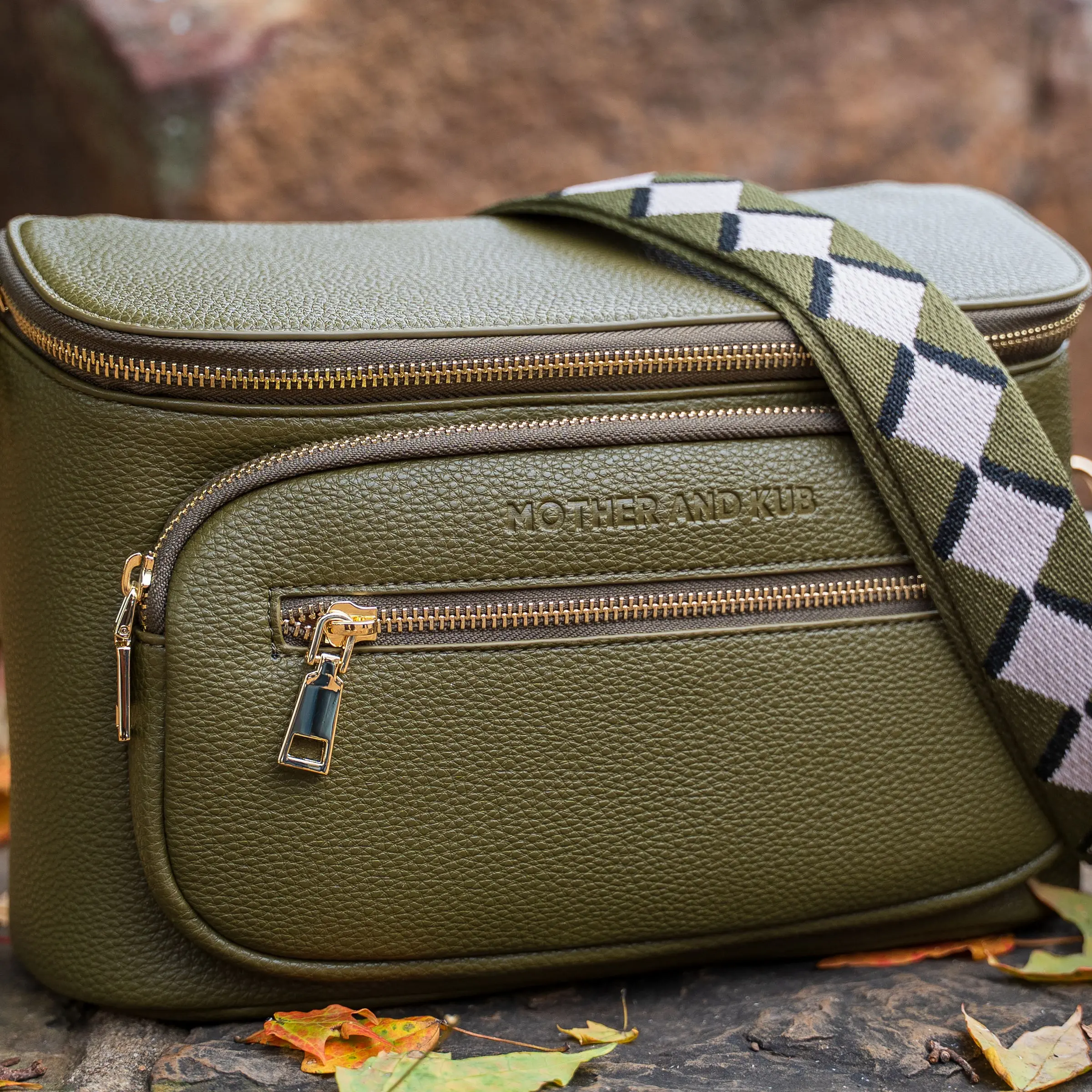 Zoey Crossbody Mom Bag Diaper Bag- Olive