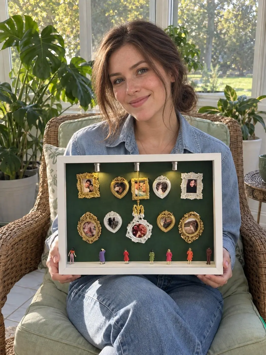 DlY Picture Frame Gold Mini Frames Mini Museum of Us Shadow Box & Figures -The Personalized Photo Frame Giftor Parents,Couples,and Bestfriend Picture Framed Set Decor Transparent