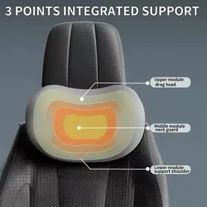 Car Neck Pillow and Lumbar Support Set, Memory Foam Pad with Breathable Design, Detachable Cover, Breathable Neck Cushion, Suitable for Driver Seat and Office Chair