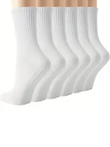 6 Pairs of Yoga Socks Anti Slip for Women Men, Sporty Embroidery Crew Socks, Comfortable Grip for Sports Fitness Outdoor Climbing
