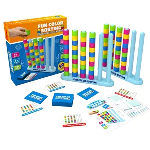 High-End Two-Person Version with Two Bases, Color Classification Bead Matching Game, Educational Toy for Classroom and Home Activities