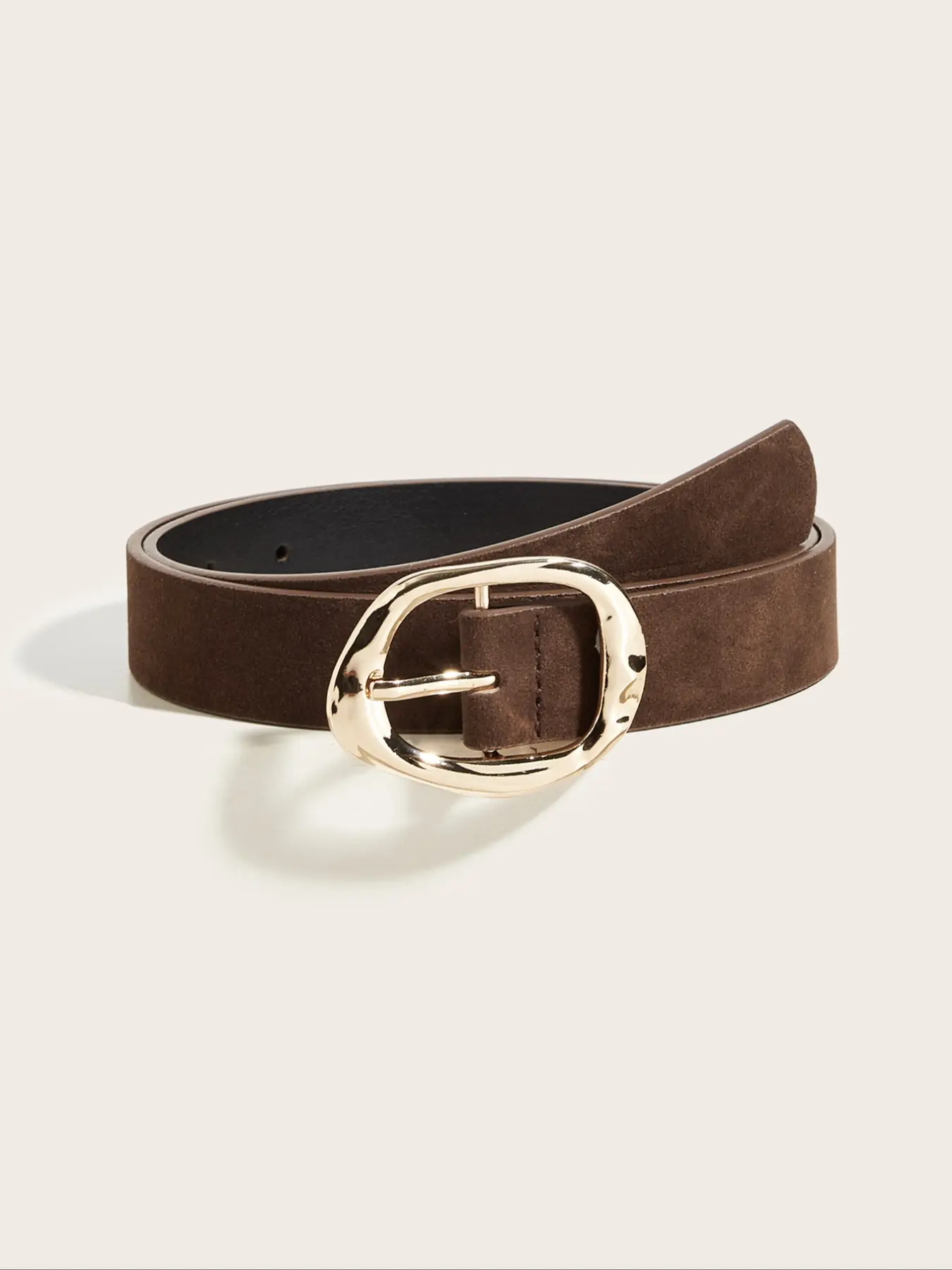 Vintage Western Style Coffee Color Velvet Belt for Women, Y2K Punk Irregular Gold Buckle, Cowgirl Fashion, Denim Jeans, Casual, Trendy Exquisite Belt, Western Belts, Cowboy Cowgirl Belt, Belt With Buckle