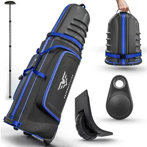 Golf Travel Bags for Airlines with Wheels - 1680D Cart Golf Bags for Men and Women with Golfbag Large Pockets & Bag Travel Air Tag Holder - Outdoor Airplane Luggage Protector for Golfers