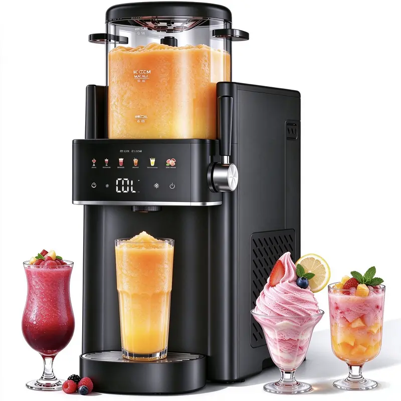 6-in-1 Self-Freezing Ice Cream Maker - Margarita Machine, 40oz Countertop Slushie Maker with 6 Preset Modes, 15min Slush, No Ice Needed Rapid Chill, Automatic & Brush Crevice Cleaning for Parties, Gifts, Home Essentials,blackfriday,christmas,familyfun