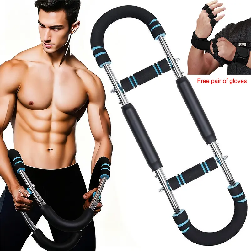 Strength combination: weightlifting gloves +Trainer arm , 60-130LBS Adjustable Arm,a must-have set for strength training. Wrist guards and palm guards to prevent slipping, disperse pressure and prevent hand wear. Home gym equipment
