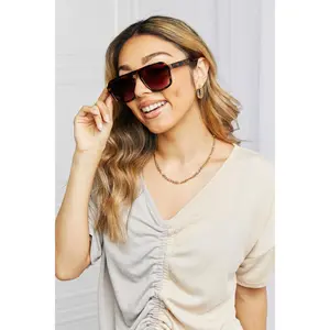 Tortoiseshell Square Polycarbonate Frame Sunglasses