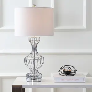 JONATHAN Y Honore Metal Wire Frame LED Table Lamp , for bedroom, living room, foyer, hallways, dining room, dorms