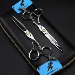 6.0 Inch High-End Hair Cutting Scissors, Stainless Steel, Ergonomic Design, Right Hand, Unisex Home Use, Cutting and Thinning Scissors, Thinning Shears