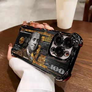 Modern and creative dollar design phone case for iPhone 17 16 15 14 13 12 11 PRO MAX PLUS AIR and XR XS MAX 7 8 Plus Series, with a soft and transparent back for drop protection.