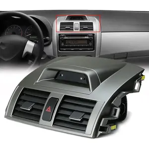 Dasbecan Center Dash A/C Outlet Air Vent Panel with Clock Compatible with Toyota Corolla 2009-2013, AC Vent Trim Cover, Replaces #   55670-02340 5567002340
