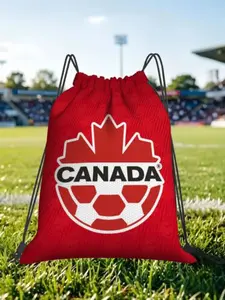 1 pc Canada Football Print Drawstring Bags Men Women Storage Backpack Teenager Travel Bag Multi-function Pocket Match Day Essentials