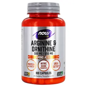 NOW Foods Sports Arginine & Ornithine, 100 Capsules