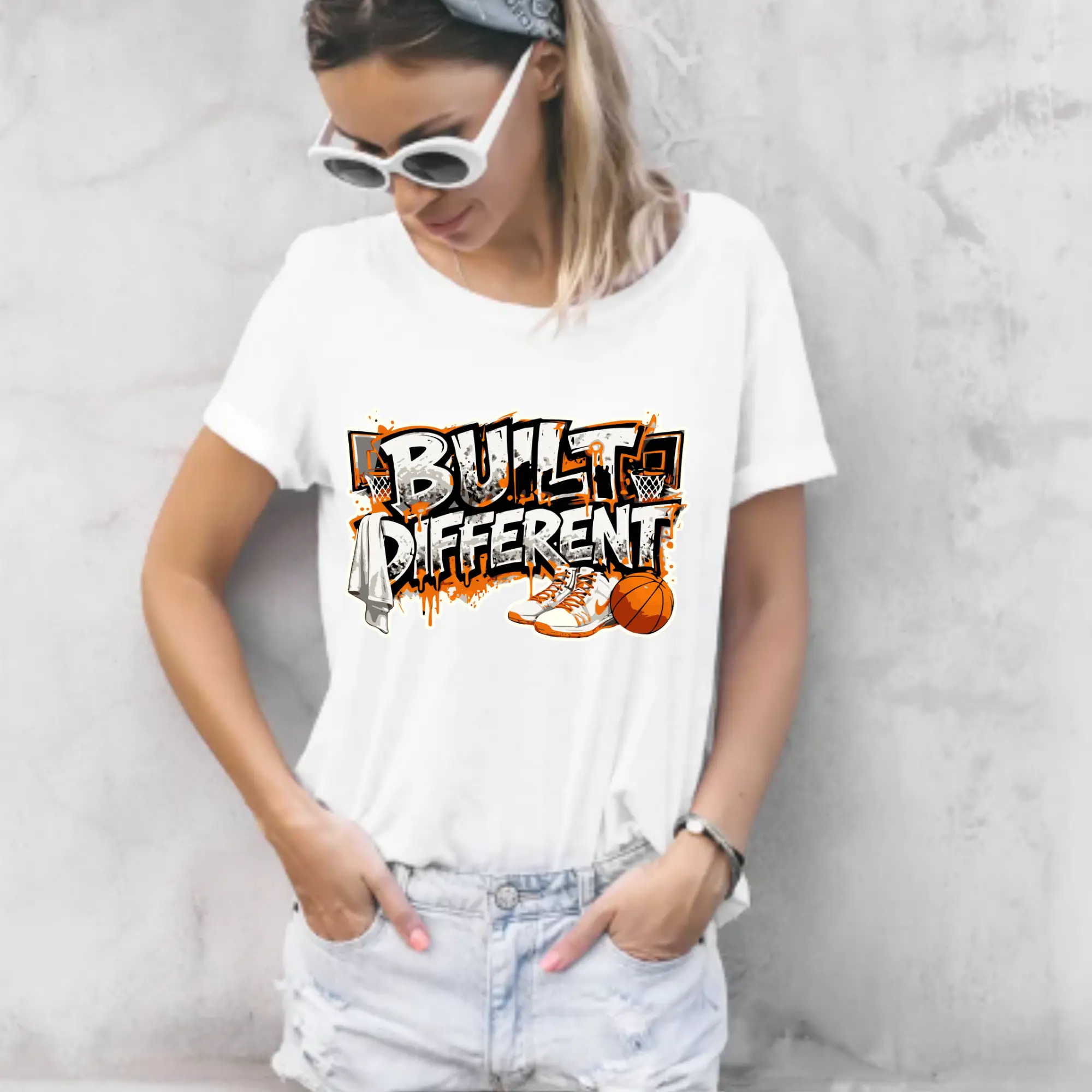Built Different Basketball Design Direct To Film Print, DTF Print, Ready To Press Print For T-Shirts
