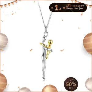 Pwest MAMA Eternal Love Pendant Necklace- Elegant Golden White Pendant, Embrace Design, Mother's Love and Companionship, Women's Fashion Jewelry, Perfect Gift