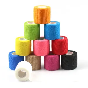 Non Woven Elastic Self Adhesive Bandage Cohesive Bandage for Sports Fixing Finger Wrist Leg 1roll 2.5/5/7.5/10cm*4.5m